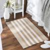 imageDII Woven Rag Rug Collection Recycled Yarn Cabana Stripe 2x3 NaturalCabana Stripe Stone