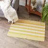 imageDII Woven Rag Rug Collection Recycled Yarn Cabana Stripe 2x3 NaturalHoney Gold