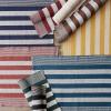 imageDII Woven Rag Rug Collection Recycled Yarn Cabana Stripe 2x3 NaturalLeather Brown