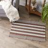 imageDII Woven Rag Rug Collection Recycled Yarn Cabana Stripe 2x3 NaturalLeather Brown