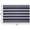 imageDII Woven Rag Rug Collection Recycled Yarn Cabana Stripe 2x3 NaturalNautical Blue