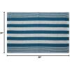 imageDII Woven Rag Rug Collection Recycled Yarn Cabana Stripe 2x3 NaturalTeal