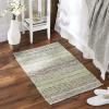 imageDII Woven Rag Rug Collection Recycled Yarn Variegated Rustic Stripe 2x3 GrayArtichoke
