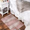imageDII Woven Rag Rug Collection Recycled Yarn Variegated Rustic Stripe 2x3 GrayCinnamon