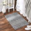 imageDII Woven Rag Rug Collection Recycled Yarn Variegated Rustic Stripe 2x3 GrayGrey