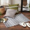 imageDII Woven Rag Rug Collection Recycled Yarn Variegated Rustic Stripe 2x3 GrayGrey