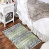 imageDII Woven Rag Rug Collection Recycled Yarn Variegated Rustic Stripe 2x3 GrayHunter Green