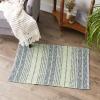 imageDII Woven Rag Rug Collection Recycled Yarn Variegated Rustic Stripe 2x3 GrayHunter Green