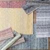 imageDII Woven Rag Rug Collection Recycled Yarn Variegated Rustic Stripe 2x3 GrayLeather Brown