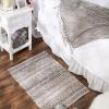 imageDII Woven Rag Rug Collection Recycled Yarn Variegated Rustic Stripe 2x3 GrayLeather Brown