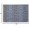 imageDII Woven Rag Rug Collection Recycled Yarn Variegated Rustic Stripe 2x3 GrayNautical Blue