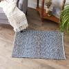 imageDII Woven Rag Rug Collection Recycled Yarn Variegated Rustic Stripe 2x3 GrayNautical Blue