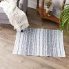 imageDII Woven Rag Rug Collection Recycled Yarn Variegated Rustic Stripe 2x3 GrayStonewash Blue