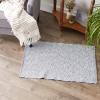 imageDII Woven Recycled Yarn Rag Rug Collection Miniature Diamonds 2x3 StoneStonewash Blue