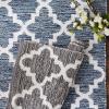 imageDII Woven Rugs Collection HandLoomed 2x3 Navy Blue DiamondGray Lattice
