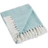 imageDII Herringbone Striped Collection Cotton Throw Blanket 50x60 AquaAqua