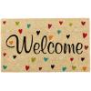 imageDII Natural Coir Doormat Outdoor Welcome Mat 17x29 Cabana StripesHearts