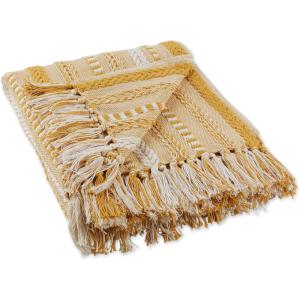 imageDII Braided Striped Decorative Throw Blanket 50x60 ArtichokeHoney Gold
