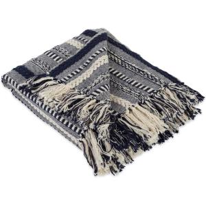 imageDII Braided Striped Decorative Throw Blanket 50x60 ArtichokeNavy