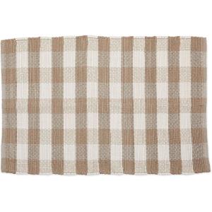 imageDII Buffalo Check Rug Collection Hand Dyed Reversible Chindi Rug 26x40 BlackStoneCream