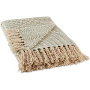 imageDII Chevron Throw Collection Handloomed Cotton 50x60 EggplantArtichoke