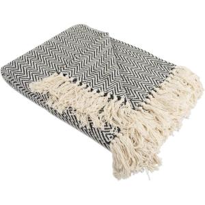 imageDII Chevron Throw Collection Handloomed Cotton 50x60 EggplantBlack