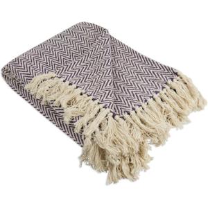 imageDII Chevron Throw Collection Handloomed Cotton 50x60 EggplantEggplant