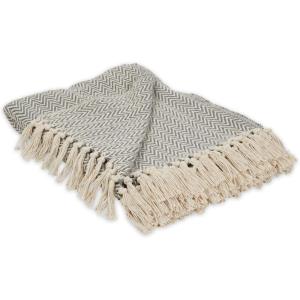 imageDII Chevron Throw Collection Handloomed Cotton 50x60 EggplantGray