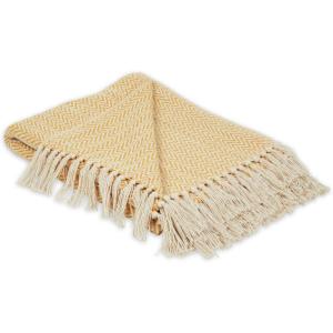imageDII Chevron Throw Collection Handloomed Cotton 50x60 EggplantHoney Gold