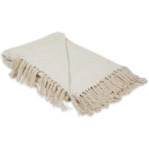 imageDII Chevron Throw Collection Handloomed Cotton 50x60 EggplantOffwhite
