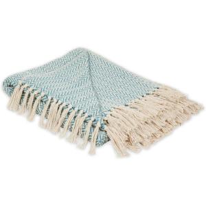 imageDII Chevron Throw Collection Handloomed Cotton 50x60 EggplantStorm Blue