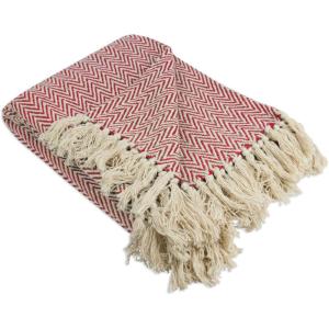 imageDII Chevron Throw Collection Handloomed Cotton 50x60 EggplantTango Red