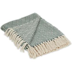 imageDII Diamond Throw Collection Cotton Woven 50x60 ArtichokeHunter Green