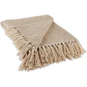 imageDII Diamond Throw Collection Cotton Woven 50x60 ArtichokeStone