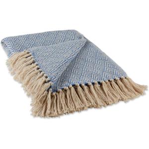 imageDII Diamond Throw Collection Cotton Woven 50x60 ArtichokeStonewash Blue