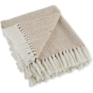 imageDII Herringbone Striped Collection Cotton Throw Blanket 50x60 AquaStone