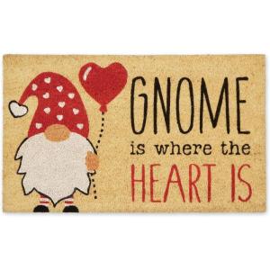 imageDII IndoorOutdoor Natural Coir Fiber SpringSummer Doormat 17x29 Lucky DayGnome is Where the Heart is
