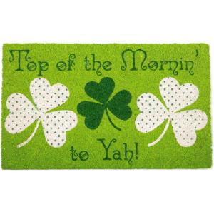 imageDII IndoorOutdoor Natural Coir Fiber SpringSummer Doormat 17x29 Lucky DayTop of the Mornin to Yah