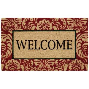 imageDII Natural Coir Doormat Outdoor Welcome Mat 17x29 Cabana StripesDamask