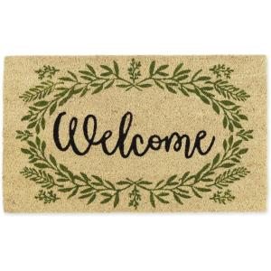 imageDII Natural Coir Doormat Outdoor Welcome Mat 17x29 Cabana StripesGreenery