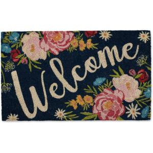 imageDII Natural Coir Doormat Outdoor Welcome Mat 17x29 Cabana StripesRoses