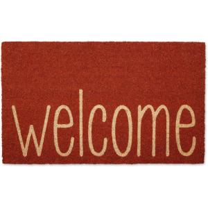 imageDII Natural Coir Doormat Outdoor Welcome Mat 17x29 Cabana StripesRusty Orange