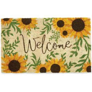 imageDII Natural Coir Doormat Outdoor Welcome Mat 17x29 Cabana StripesSunflower