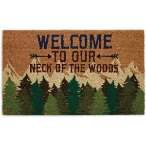 imageDII Natural Coir Doormat Outdoor Welcome Mat 17x29 Cabana StripesWoods