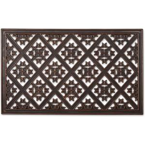 imageDII Rubber Doormats Collection All Weather 18x30 Welcome Half MoonBrown Diamond Lattice