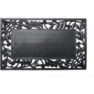 imageDII Rubber Doormats Collection All Weather 18x30 Welcome Half MoonLeaf Border