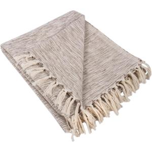imageDII Rustic Farmhouse Throw Blanket with Decorative Tassels Use for Chair Couch Bed Picnic Camping Beach ampamp Just Staying Cozy at Home 50 x 60 Variegated BrownBrown