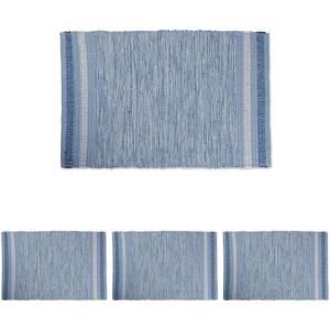 imageDII Variegated Recycled Yarn Modern Edge Stripe 2x3 StoneBlue