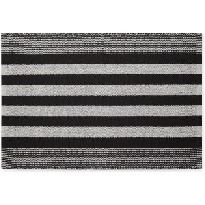imageDII Woven Rag Rug Collection Recycled Yarn Cabana Stripe 2x3 NaturalBlack