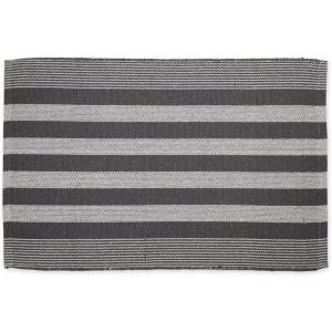 imageDII Woven Rag Rug Collection Recycled Yarn Cabana Stripe 2x3 NaturalCabana Stripe Gray